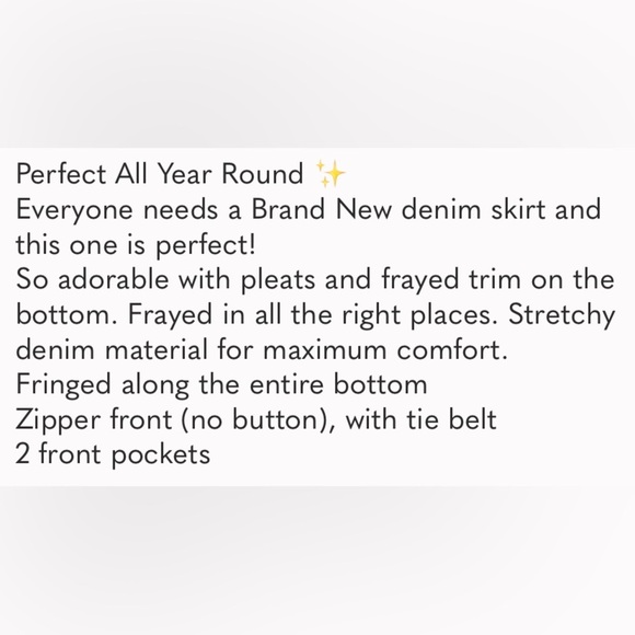 NWT Hayden Los Angeles Woman’s Stretch Denim Skirt Size Medium - Picture 7 of 7